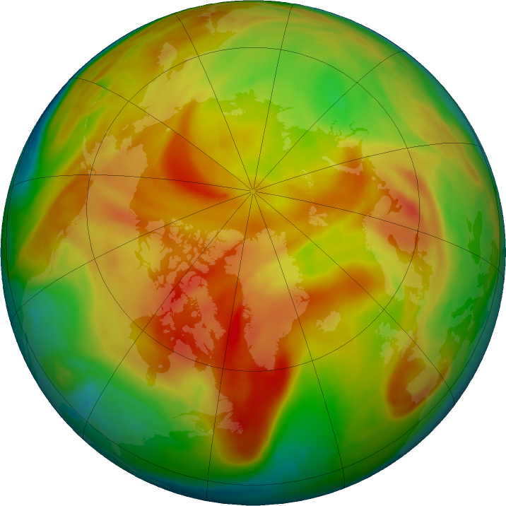 Arctic ozone map for 24 March 2017